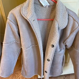 Banana Republic Tan Sherpa Jacket -reversible & Vegan